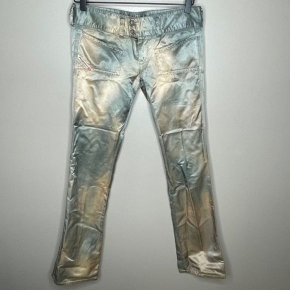 Diesel Metalliic Boot Cut Jeans Pants Rare‎ HTF
